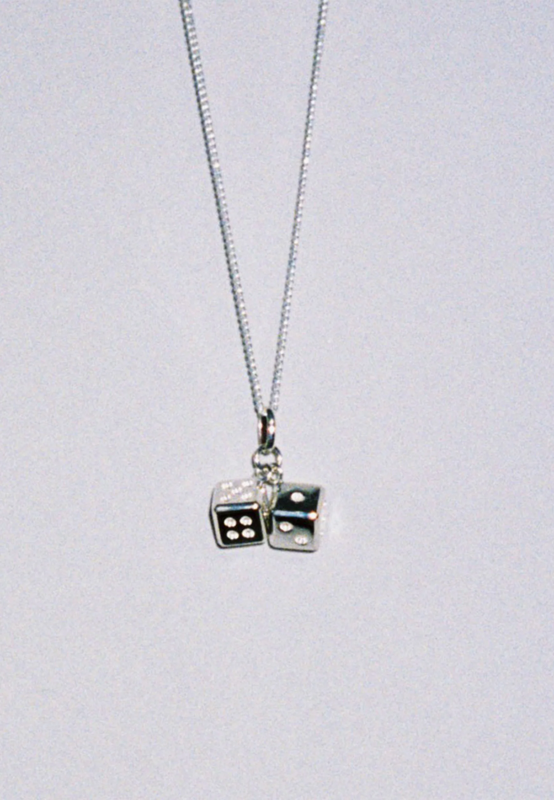 Dice Charm Necklace - Silver - Image 3