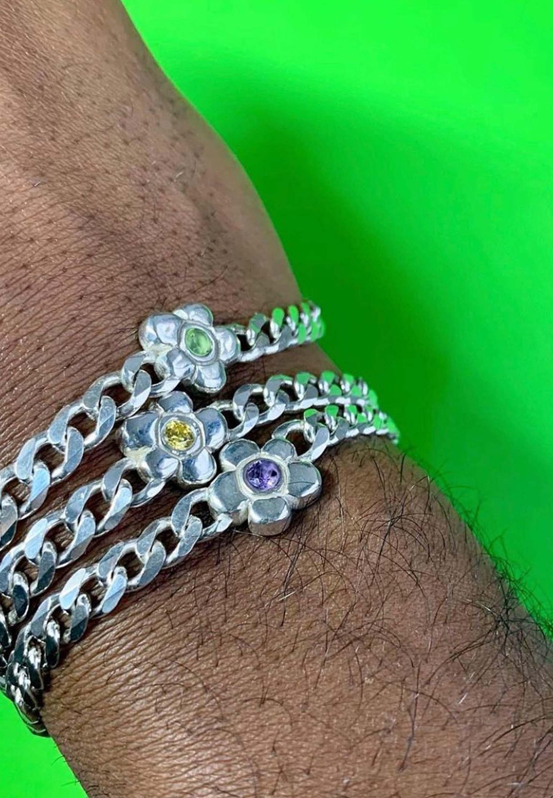 Flower Bracelet - Blue Topaz - Image 4