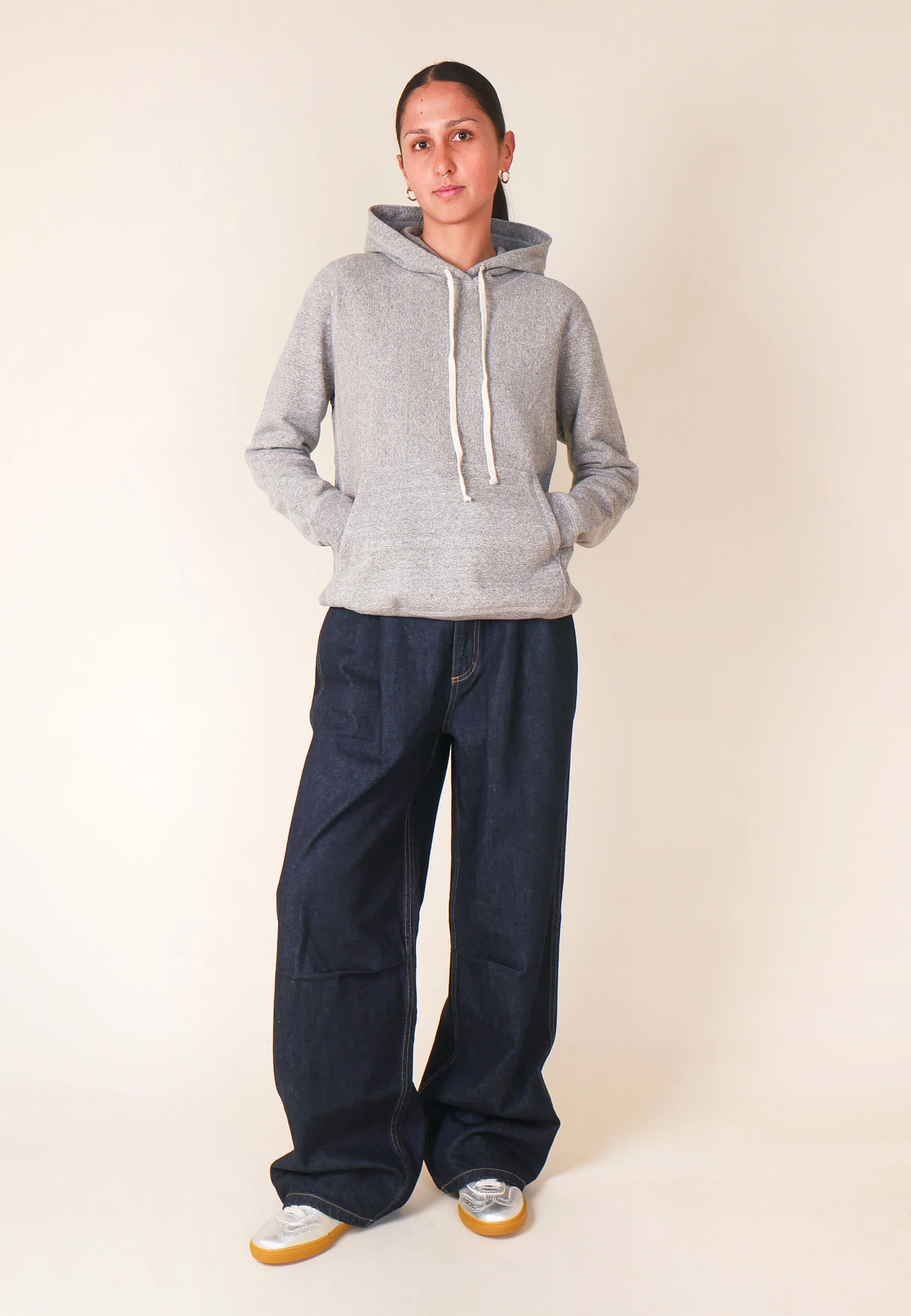 GAG Blank Hooded Pullover Sweatshirt - Light Grey Speckle - Image 4