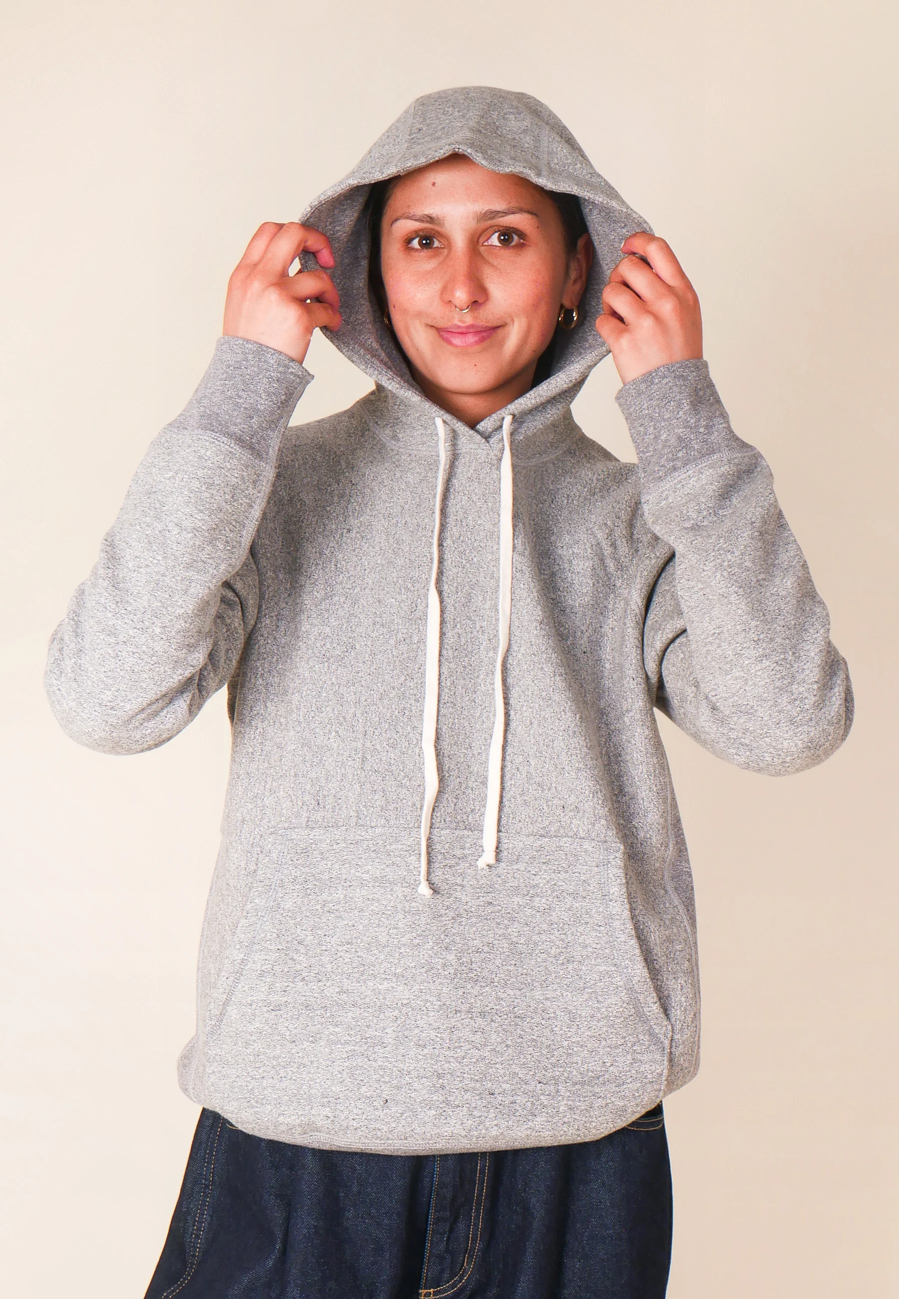 GAG Blank Hooded Pullover Sweatshirt - Light Grey Speckle - Image 5