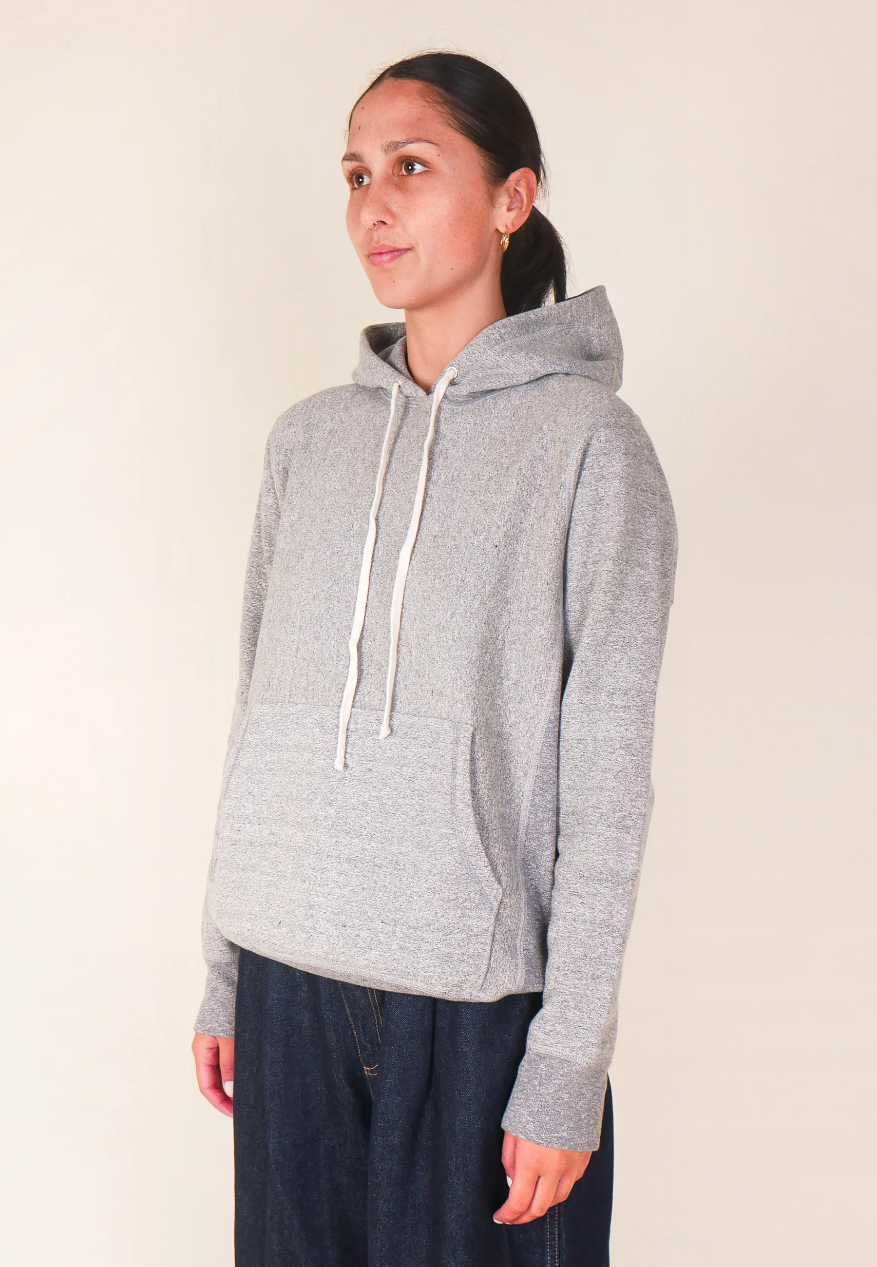 GAG Blank Hooded Pullover Sweatshirt - Light Grey Speckle - Image 6