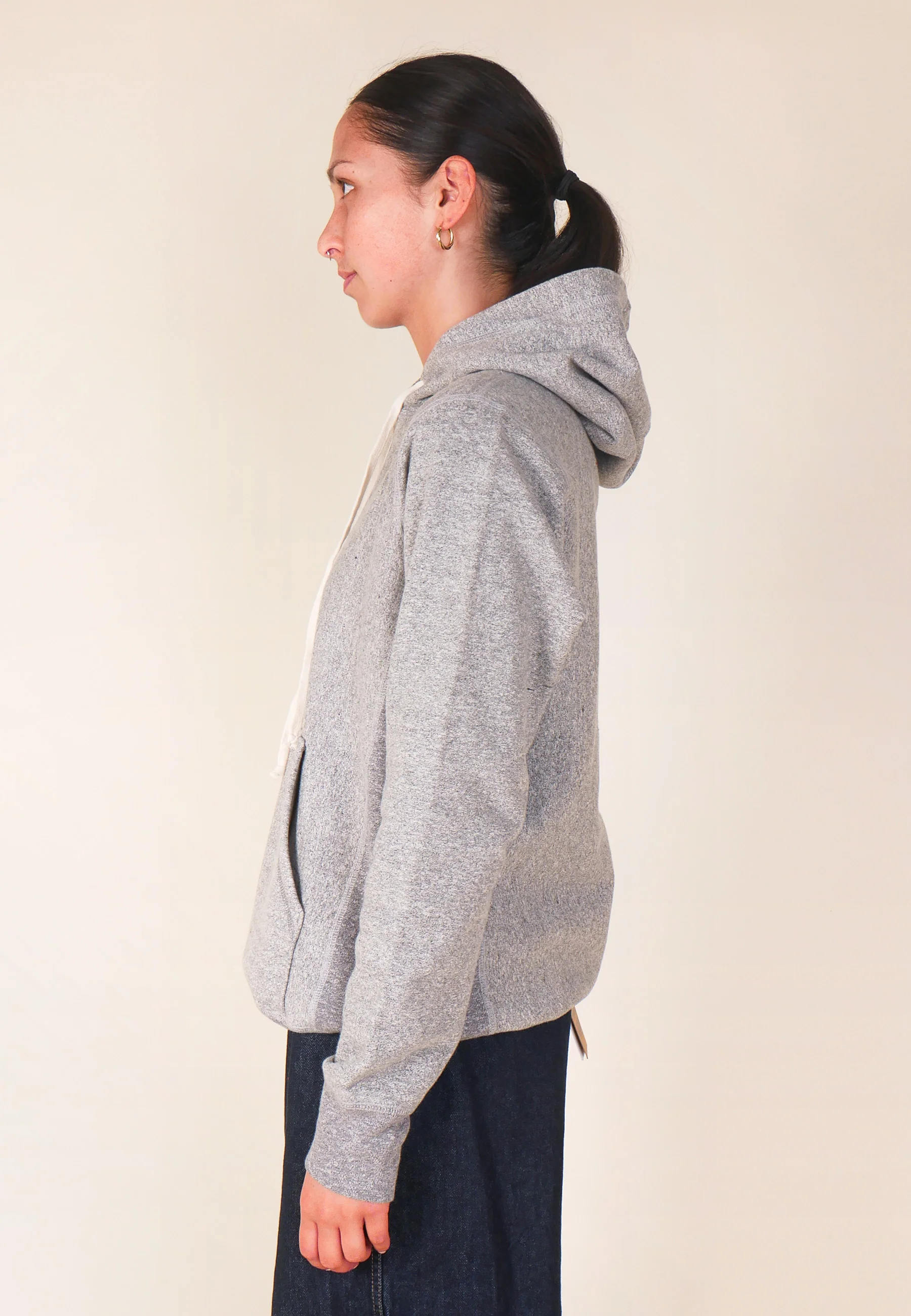 GAG Blank Hooded Pullover Sweatshirt - Light Grey Speckle - Image 7