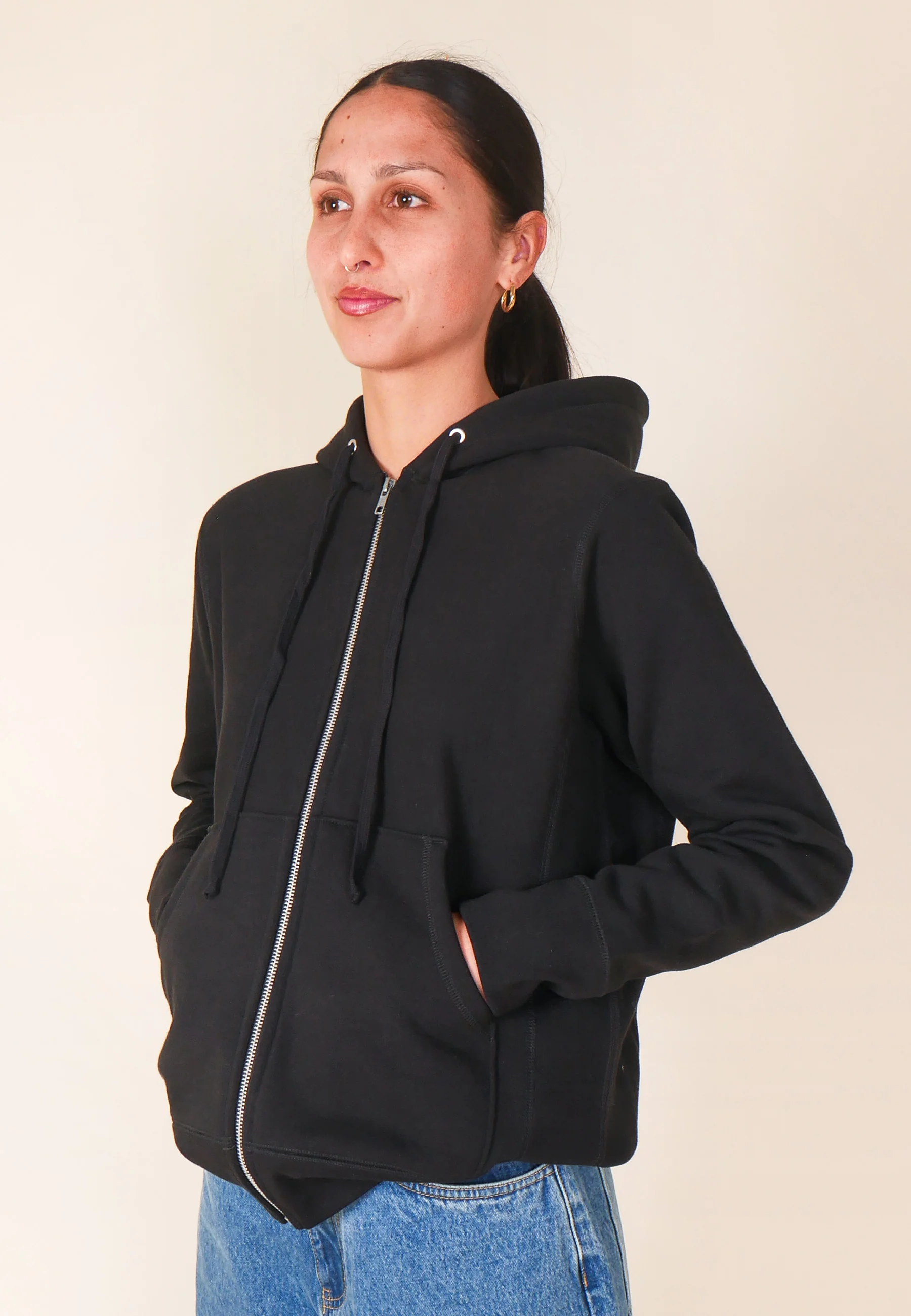 GAG Blank Zip Hooded Sweatshirt - Black - Image 5