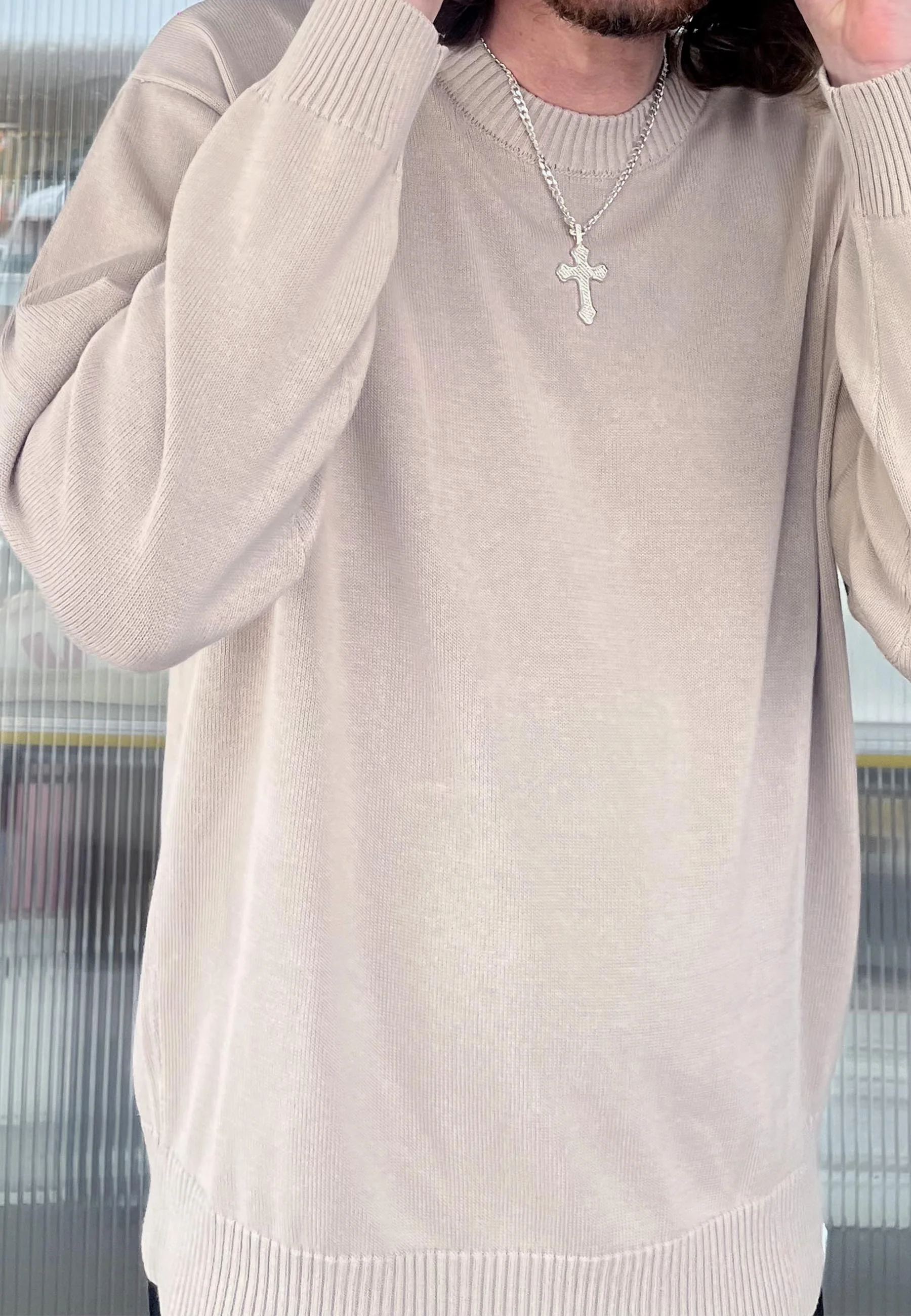 Big Cross Necklace - Silver - Image 4