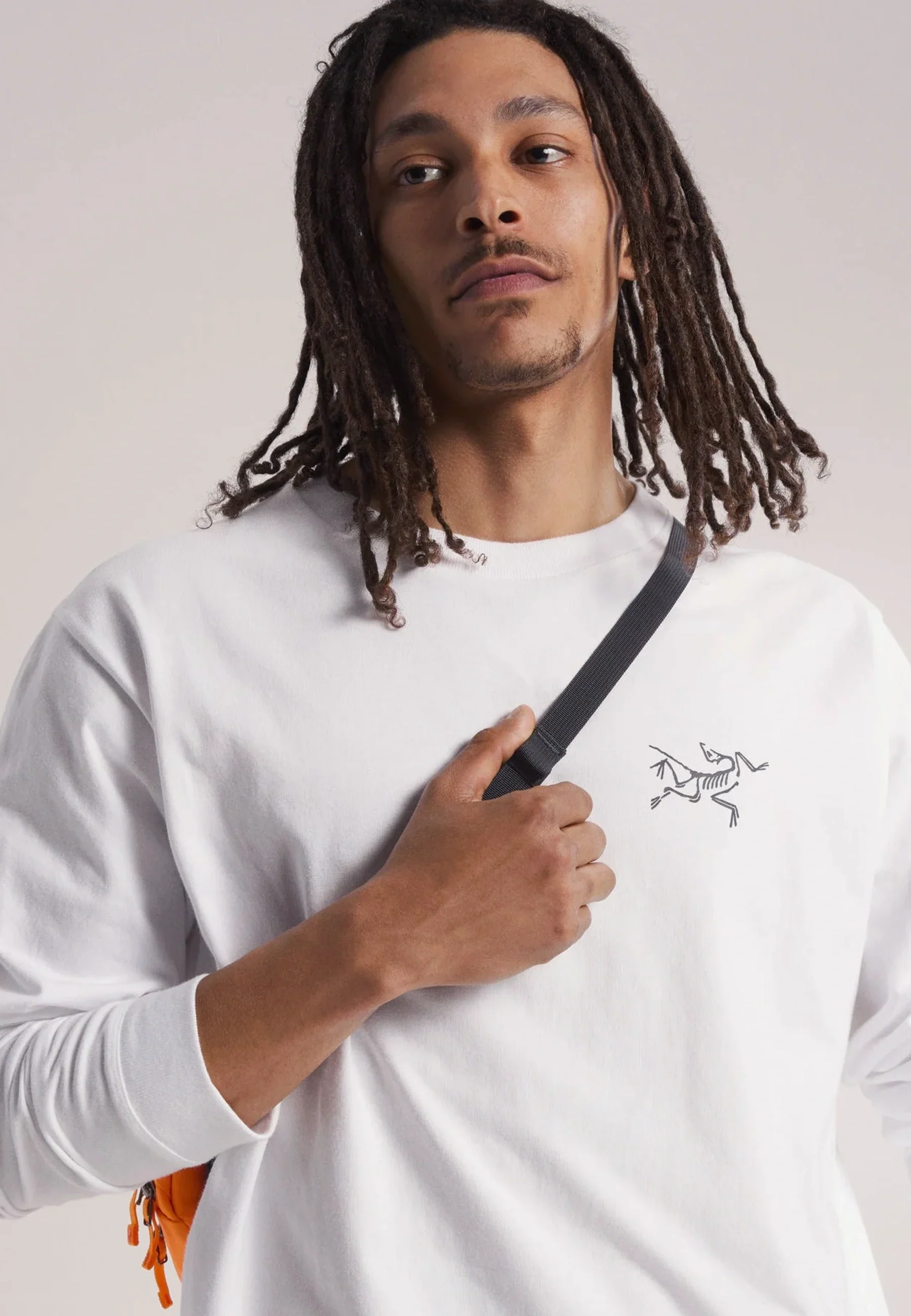 Kragg Cotton LS T-shirt - White Light/Black - Image 3