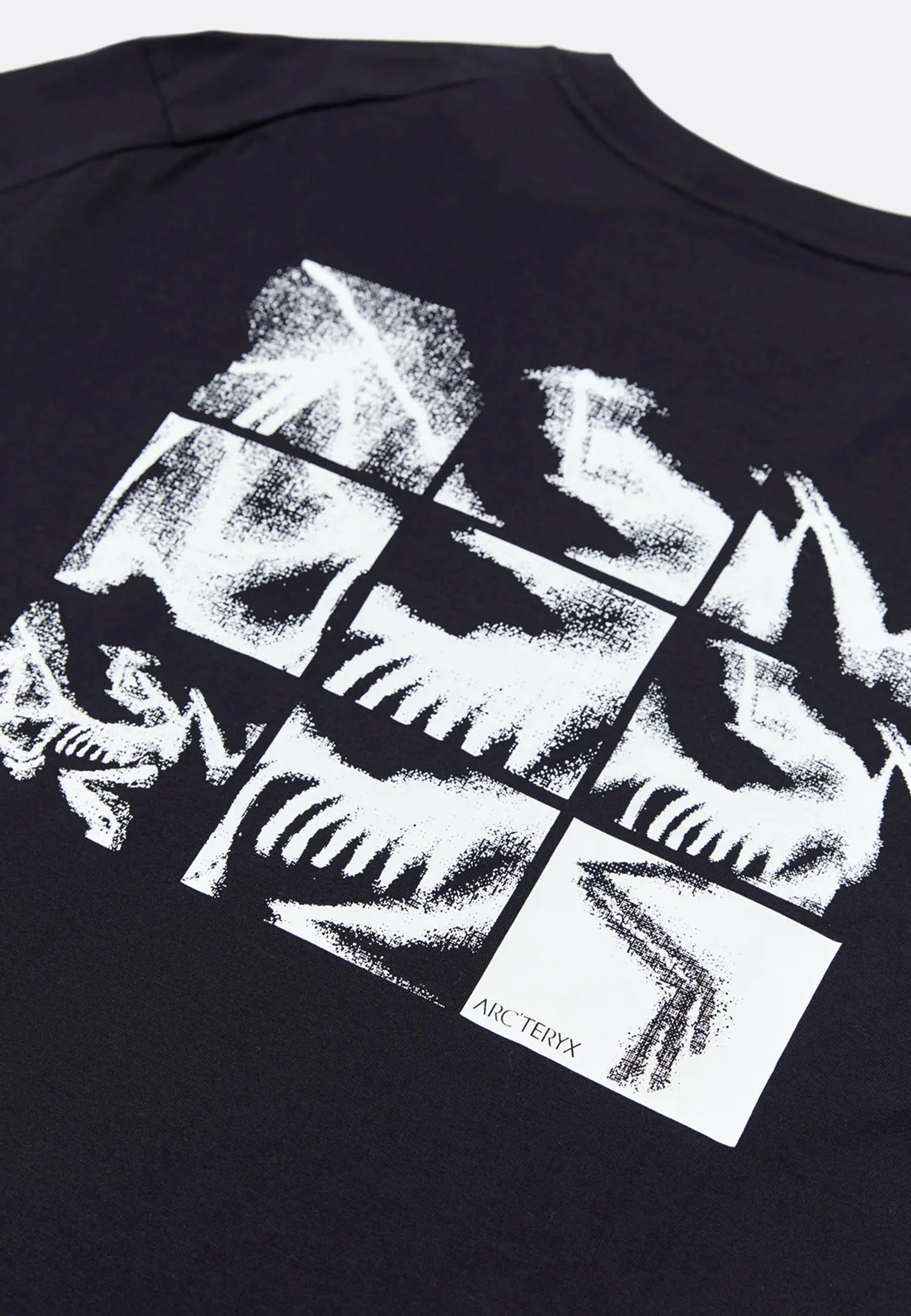 Kragg Supima Bird Tile LS Shirt - Black/Arctic Silk - Image 3