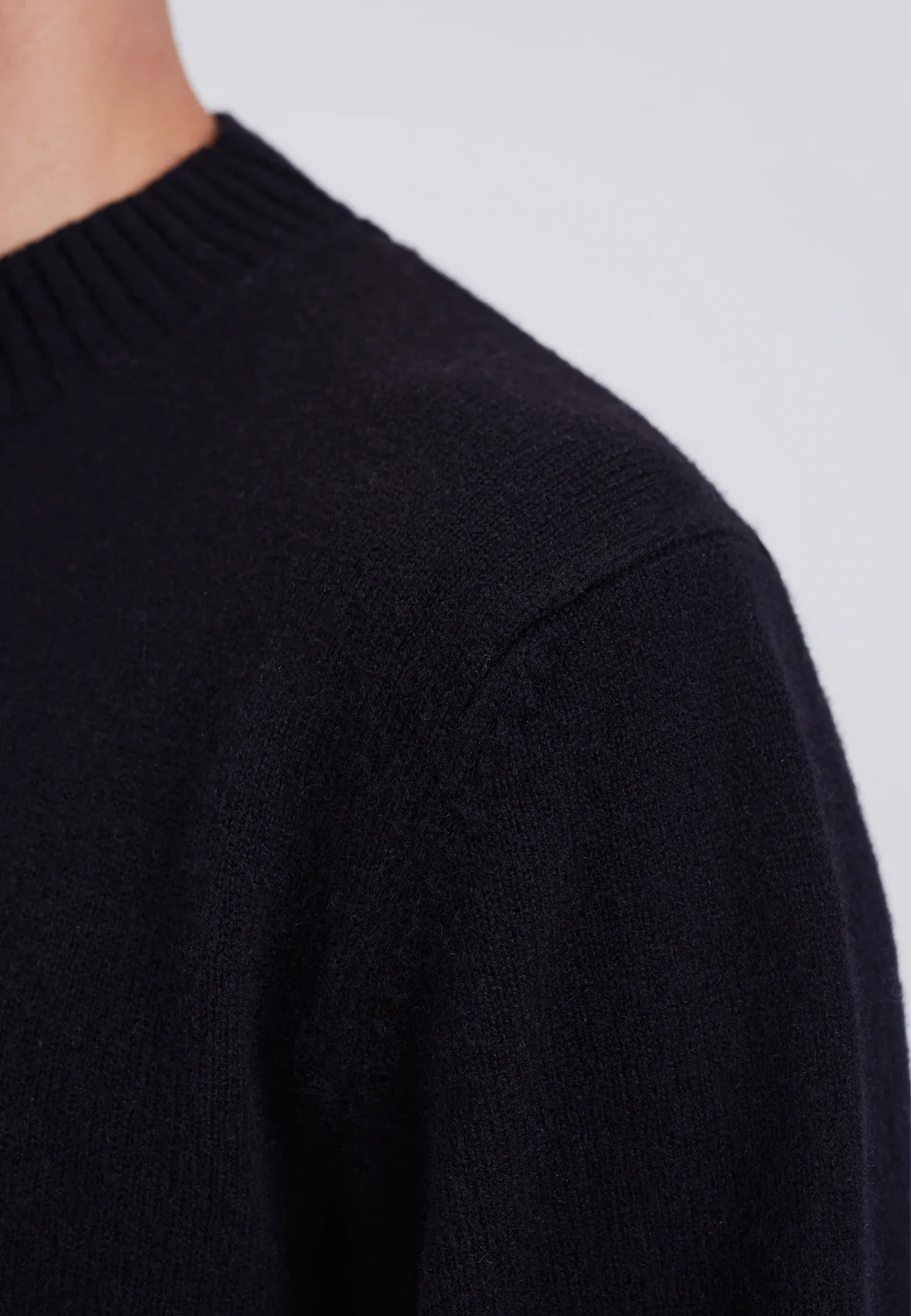 Standard Merino Lambswool Sweater - Black - Image 8