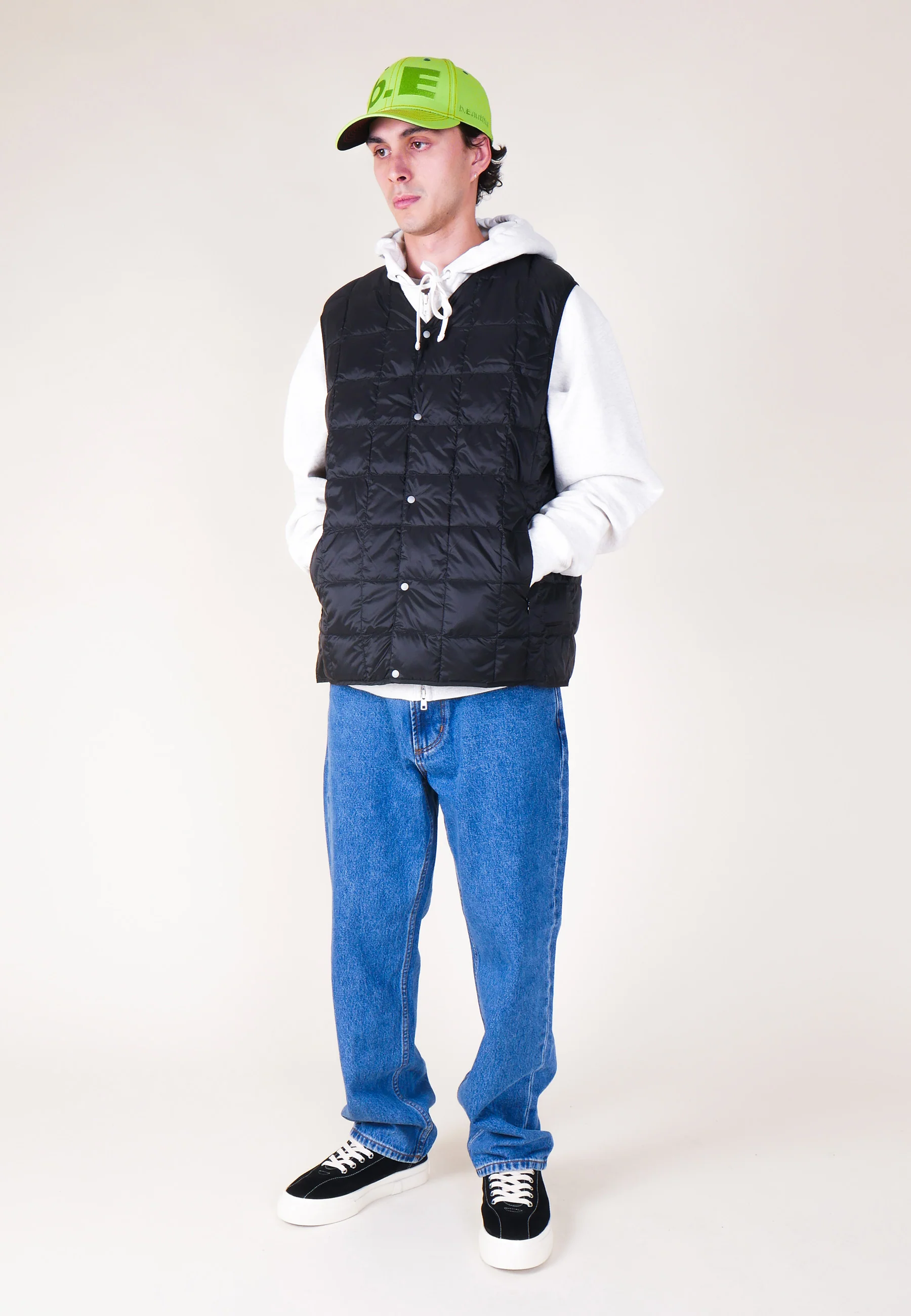 V Neck Button Down Vest - Black - Image 3
